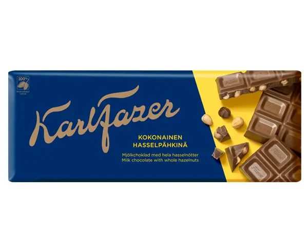 Karl Fazer Whole hazelnuts in milk chocolate 200 g - Deli de Paula