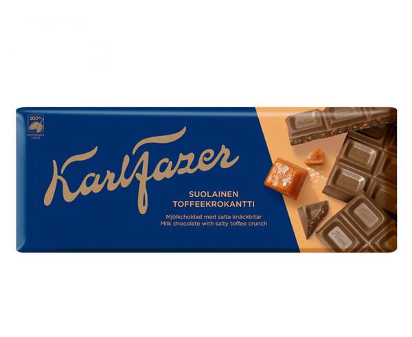 Karl Fazer Crujiente de toffee salado en chocolate con leche - Deli de Paula