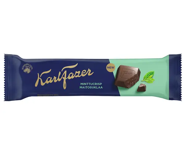 Chocolate con leche y chips de menta Karl Fazer - Deli de Paula